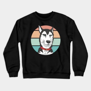 Husky dog retro sunset Crewneck Sweatshirt